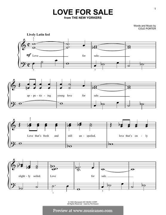 Love for Sale by C. Porter - sheet music on MusicaNeo