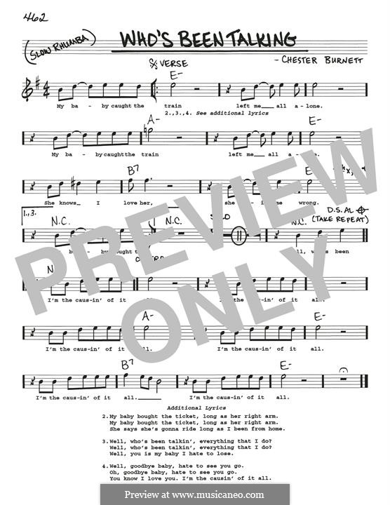 Who's Been Talking by Howlin' Wolf - sheet music on MusicaNeo