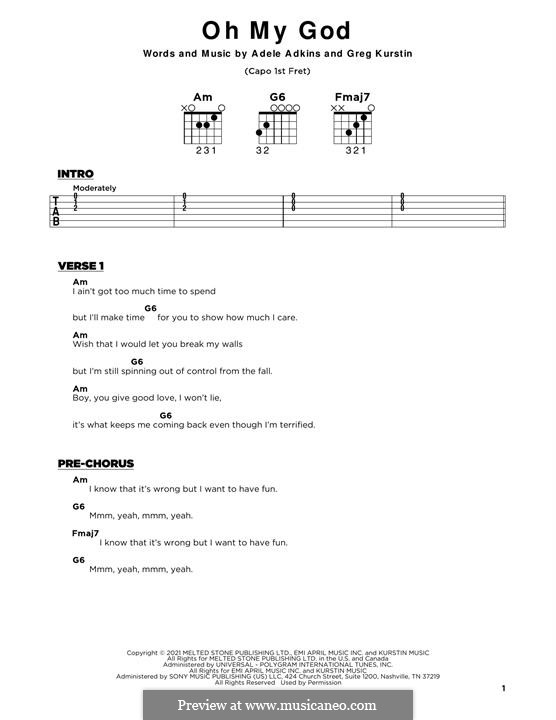 Oh My God Adele By Kurstin Sheet Music On MusicaNeo 59 OFF