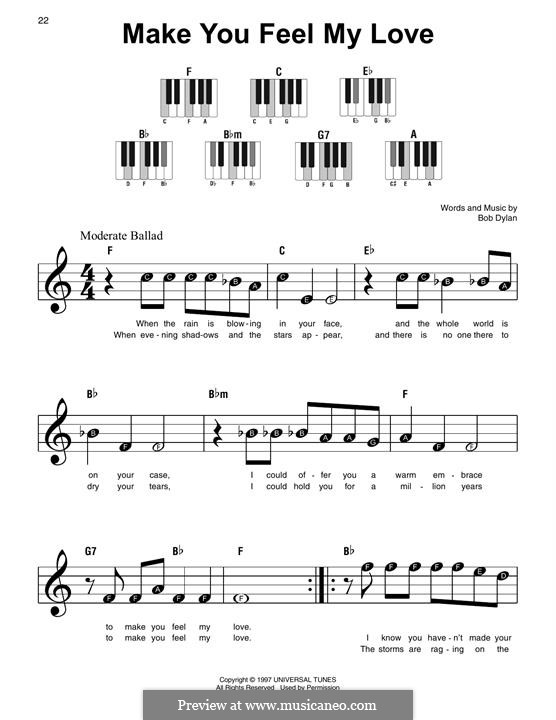 Make You Feel My Love by B. Dylan - sheet music on MusicaNeo