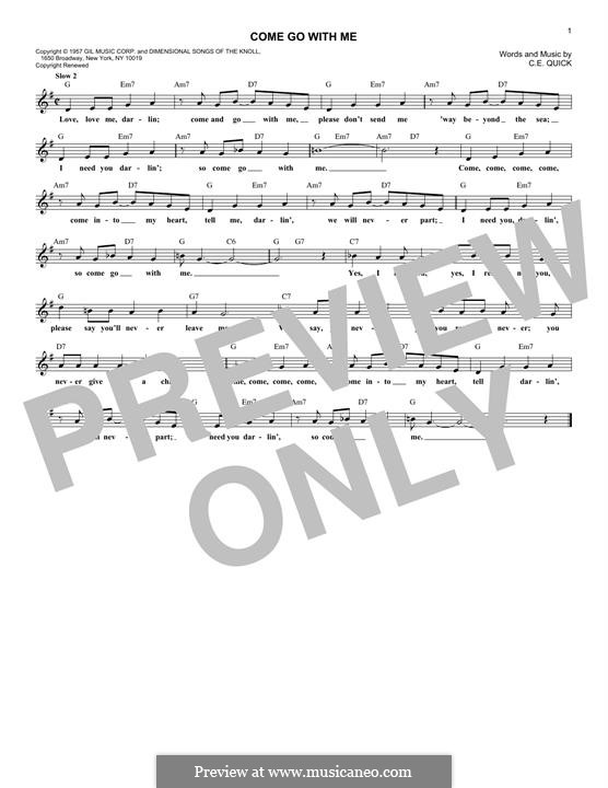 Come Go with Me (The Beach Boys) by C. Quick - sheet music on MusicaNeo