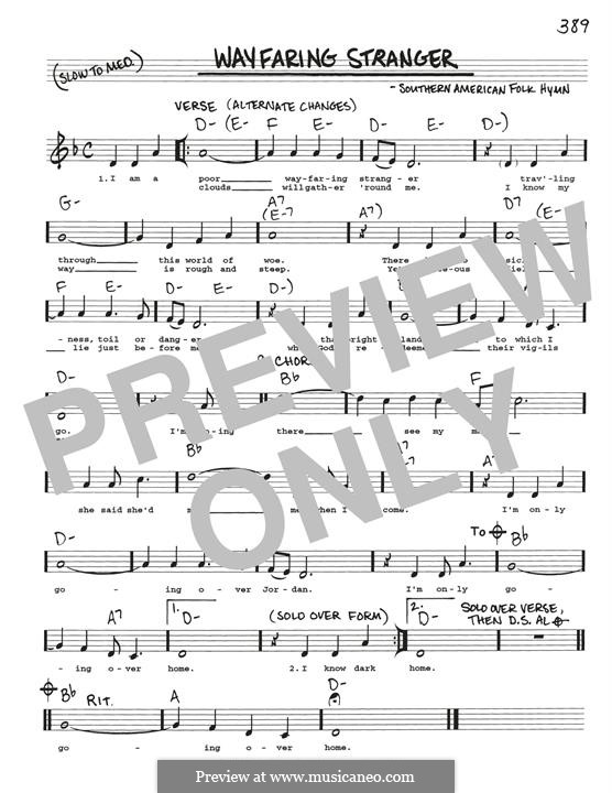 Wayfaring Stranger by folklore - sheet music on MusicaNeo