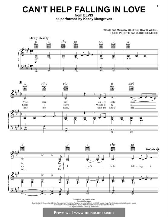 Can't Help Falling In Love - Partition Facile en PDF - La Touche Musicale