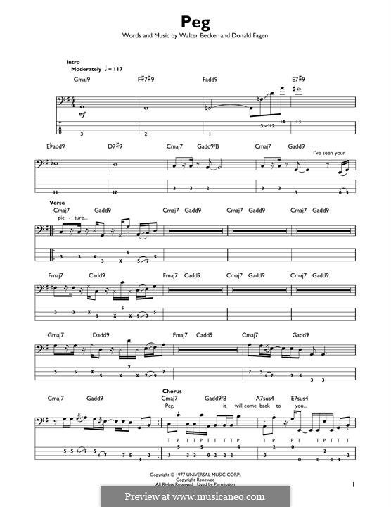 Peg (Steely Dan) by D. Fagen, W. Becker - sheet music on MusicaNeo