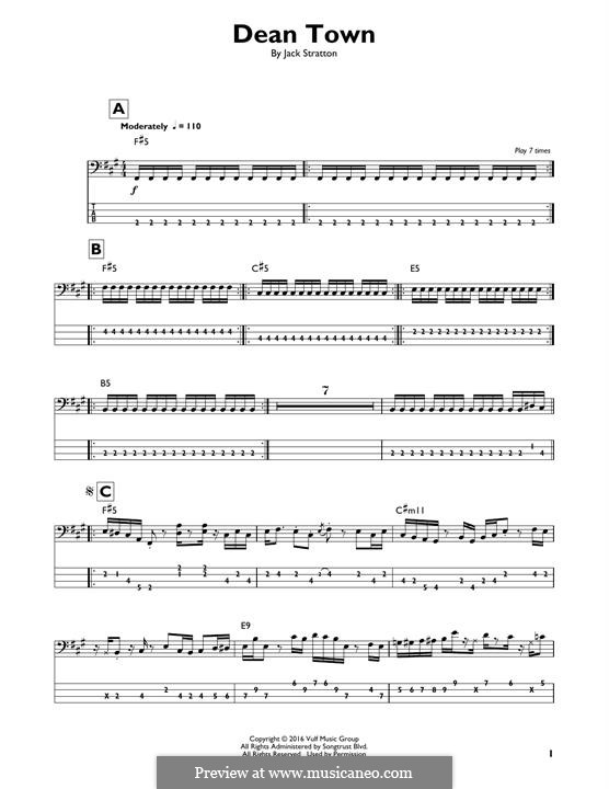 Dean Town (Vulfpeck) by J. Stratton - sheet music on MusicaNeo