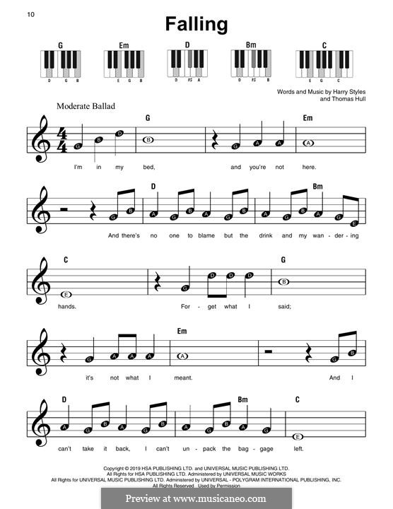 Falling by T. Hull, H. Styles - sheet music on MusicaNeo