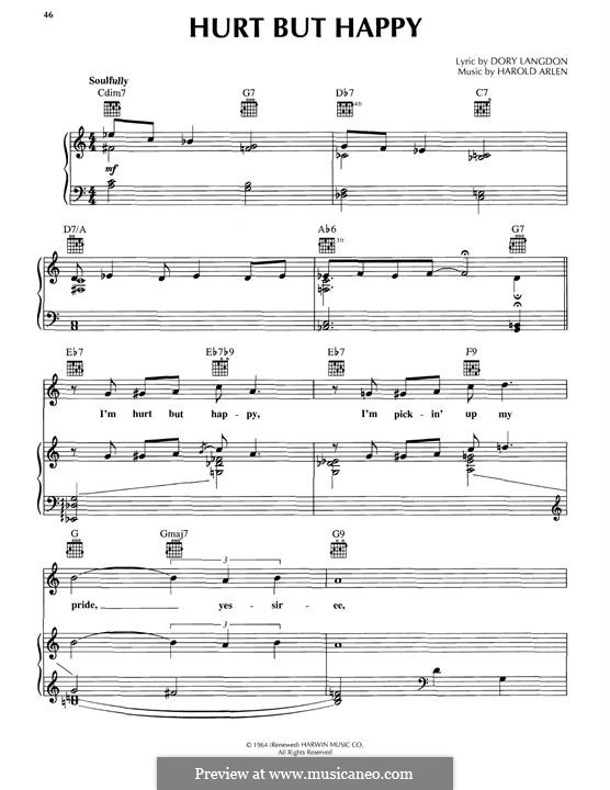 Hurt But Happy by H. Arlen - sheet music on MusicaNeo