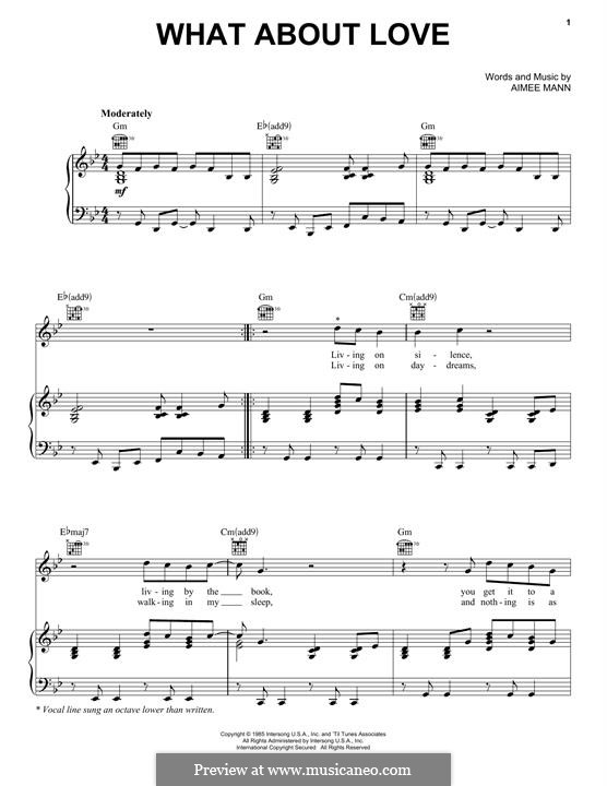 What About Love ('Til Tuesday) by A. Mann - sheet music on MusicaNeo