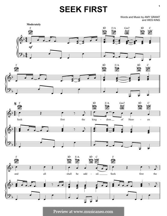 Seek First (Amy Grant) by W. King - sheet music on MusicaNeo