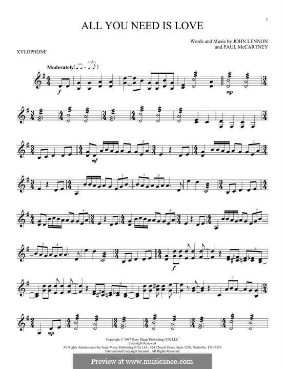 The Beatles All You Need Is Love Sheet Music in G Major (transposable) -  Download & Print - SKU: MN0053719