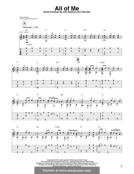 All of Me by J. Stephens, T. Gad - sheet music on MusicaNeo