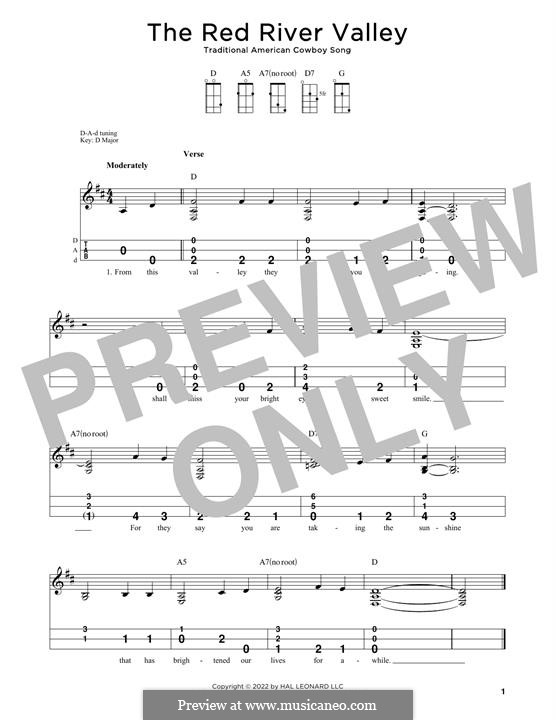 Traditional American Cowboy So 'The Red River Valley' Sheet Music & Chords