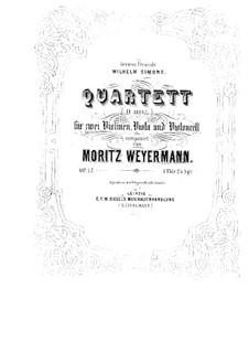 String Quartet, Op.17 by M. Weyermann - sheet music on MusicaNeo