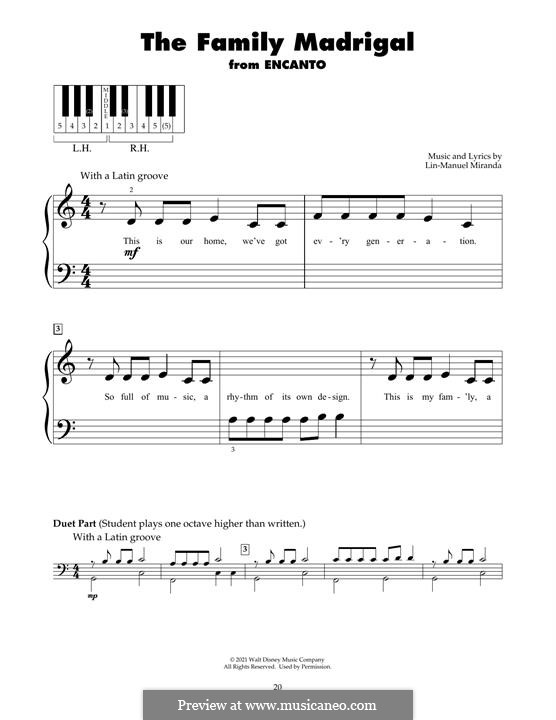 The Family Madrigal (from Encanto) by L. Miranda - sheet music on MusicaNeo