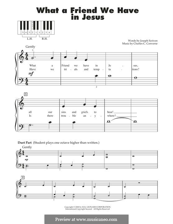 What a Friend We Have in Jesus (Printable) by C.C. Converse on MusicaNeo