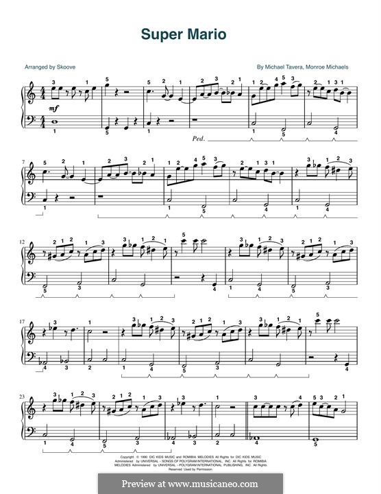 Super Mario World Theme by M. Tavera - sheet music on MusicaNeo