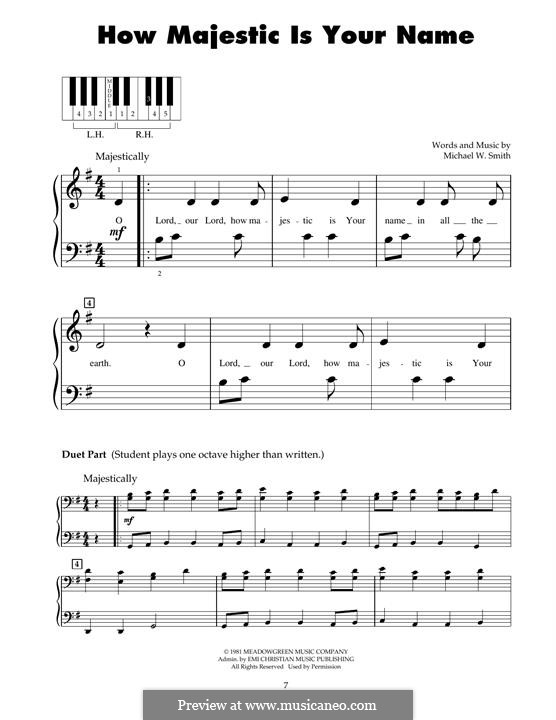 How Majestic Is Your Name by M.W. Smith - sheet music on MusicaNeo