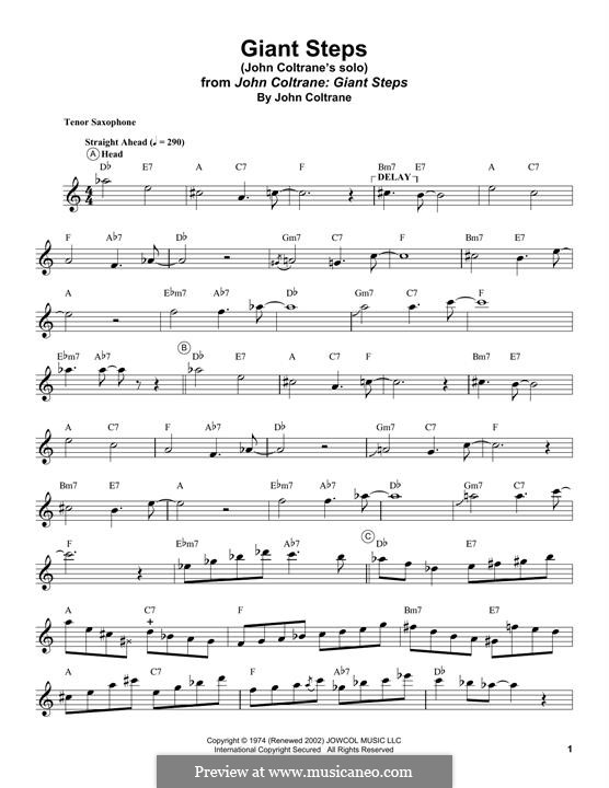 Giant Steps by J. Coltrane - sheet music on MusicaNeo