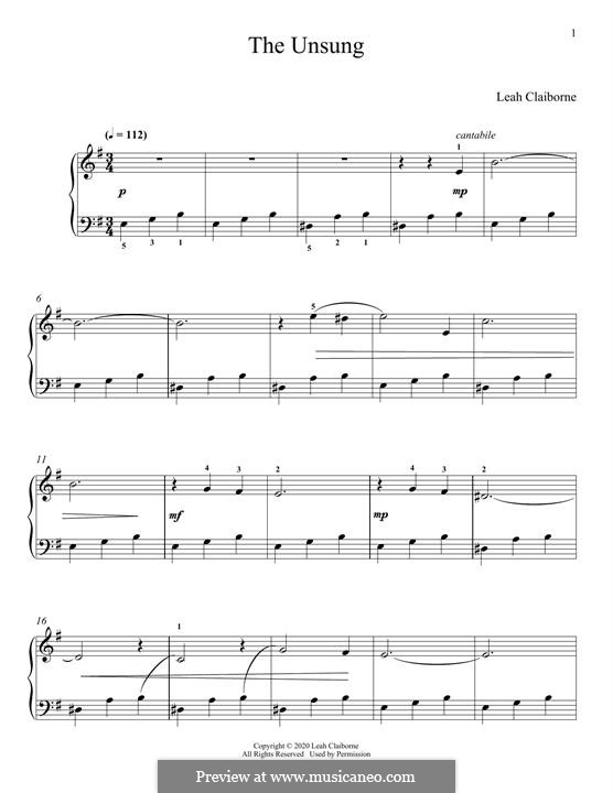 The Unsung by L. Claiborne - sheet music on MusicaNeo