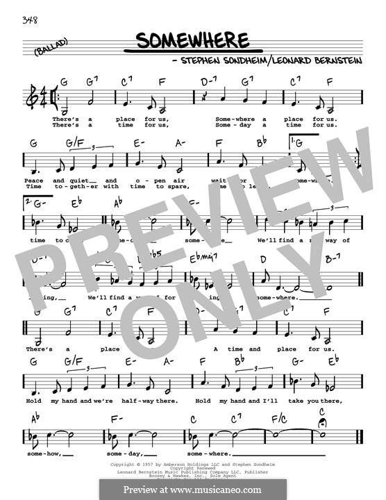 Somewhere (from West Side Story) by L. Bernstein - sheet music on MusicaNeo