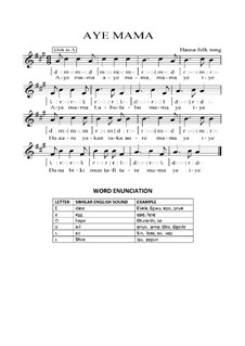 Aye mama by folklore - sheet music on MusicaNeo