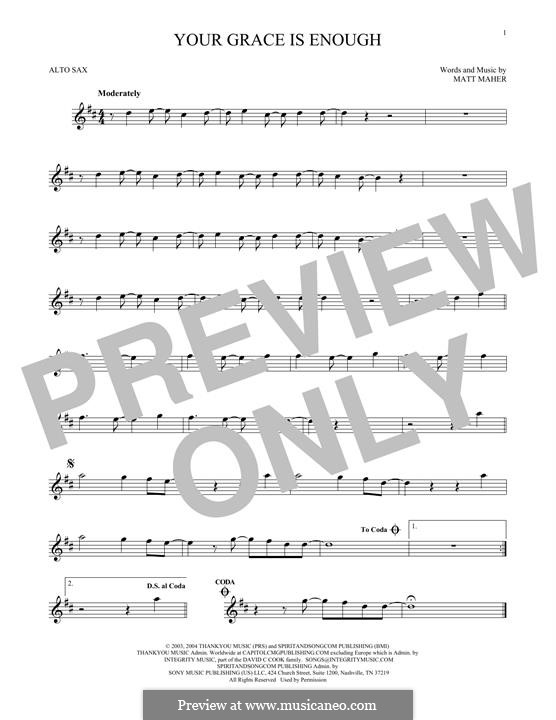 Your Grace is Enough by M. Maher - sheet music on MusicaNeo