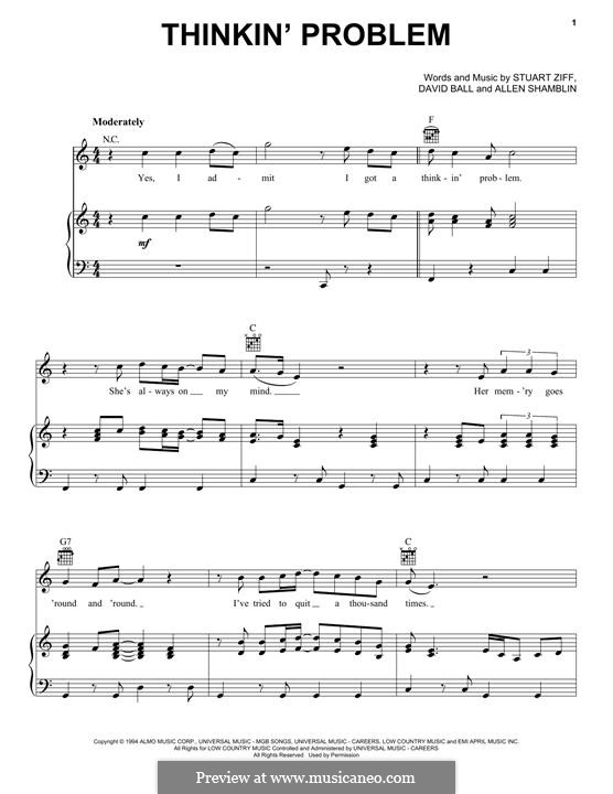 Thinkin' Problem by D. Ball - sheet music on MusicaNeo