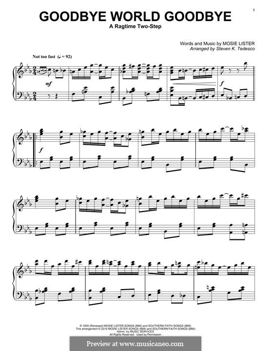 Goodbye World Goodbye By M Lister Sheet Music On Musicaneo 1934