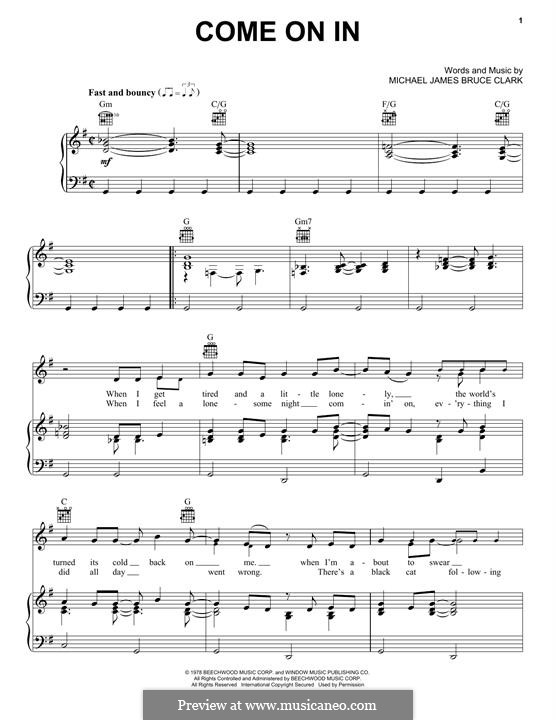 Come On In (Oak Ridge Boys) by M. Clark - sheet music on MusicaNeo