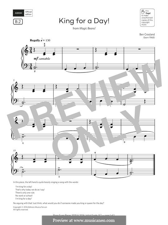 King for a Day! by B. Crosland - sheet music on MusicaNeo