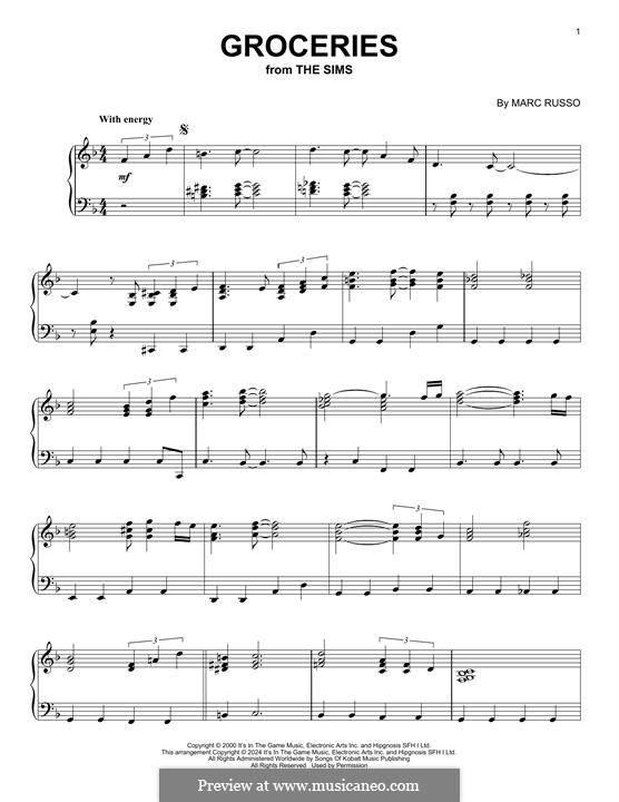 Groceries (from The Sims) by M. Russo - sheet music on MusicaNeo