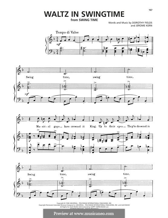 Waltz In Swingtime by J. Kern - sheet music on MusicaNeo