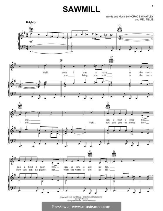 Sawmill by M. Tillis - sheet music on MusicaNeo