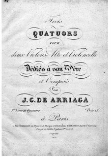 Three String Quartets by J.C.d. Arriaga - sheet music on MusicaNeo