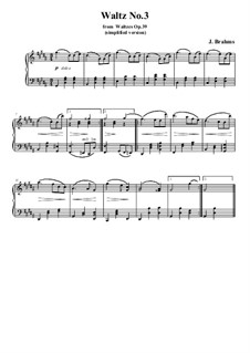 brahms waltz in a minor sheet music