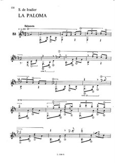 La Paloma (The Dove) by S. Yradier - sheet music on MusicaNeo