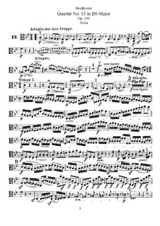 String Quartet No.13 In B Flat Major, Op.130 By L.v. Beethoven On MusicaNeo