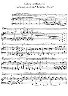 Sonata For Cello And Piano No.3 In A Major, Op.69 By L.v. Beethoven On ...