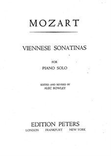 Six Viennese Sonatinas for Piano by W.A. Mozart on MusicaNeo