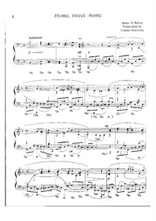 Home, Sweet Home: Version for piano by Henry Bishop