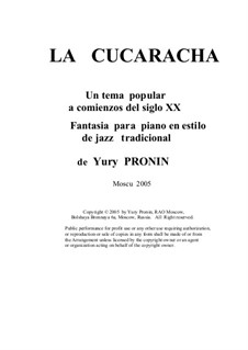 La cucaracha. Fantasia (a musical joke) on a popular tune of the early XX  century by Y. Pronin on MusicaNeo