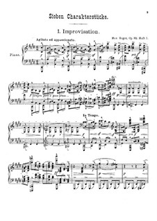 Seven Characteristic Pieces for Piano, Op.32 by M. Reger on MusicaNeo