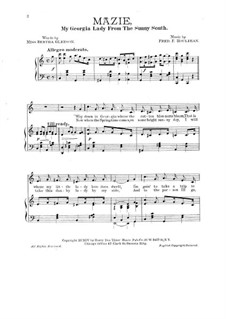 Mazie, for Voices and Piano by F.F. Houlihan - free download on MusicaNeo