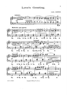 Love's Greeting by C. Bonner - sheet music on MusicaNeo