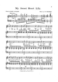 My Sweet Heart Lily by J.E. Kearney - sheet music on MusicaNeo