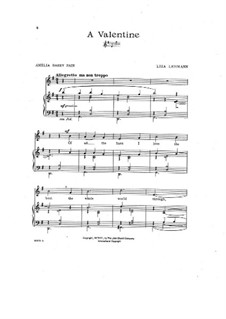 A Valentine By L. Lehmann - Sheet Music On Musicaneo