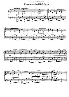 Romance, Op.44 No. 1 - Anton Rubinstein - Piano Solo na Freenote