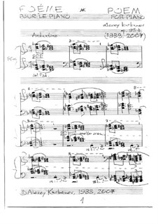 Poéme pour piano, Op.95-b by A. Kurbanov - sheet music on MusicaNeo