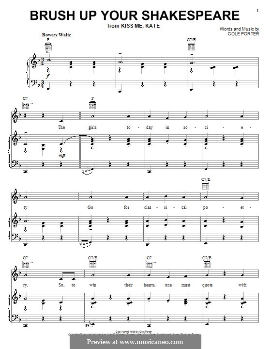 Brush Up Your Shakespeare By C Porter Sheet Music On Musicaneo