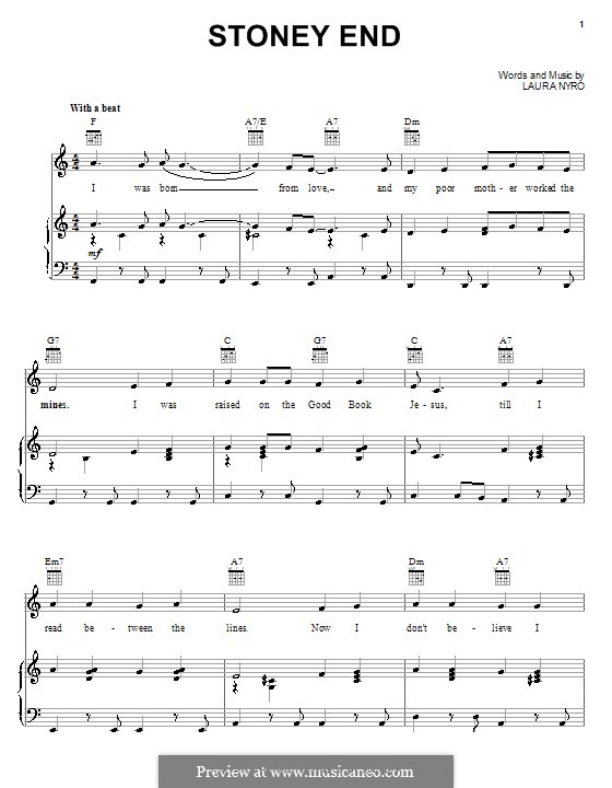 Stoney End (Barbra Streisand) by L. Nyro - sheet music on MusicaNeo